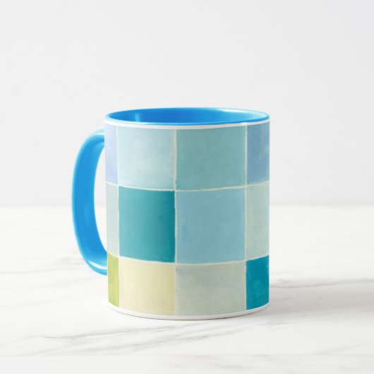 Landschap met multigekleurde vierkantjes mok (Voorkant links)