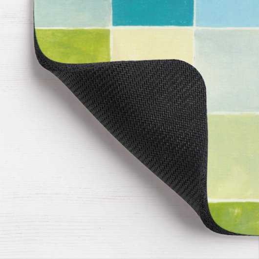 Landschap met multigekleurde vierkantjes muismat (Hoek)