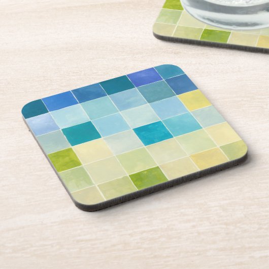 Landschap met multigekleurde vierkantjes onderzetter (Linkerzijde)