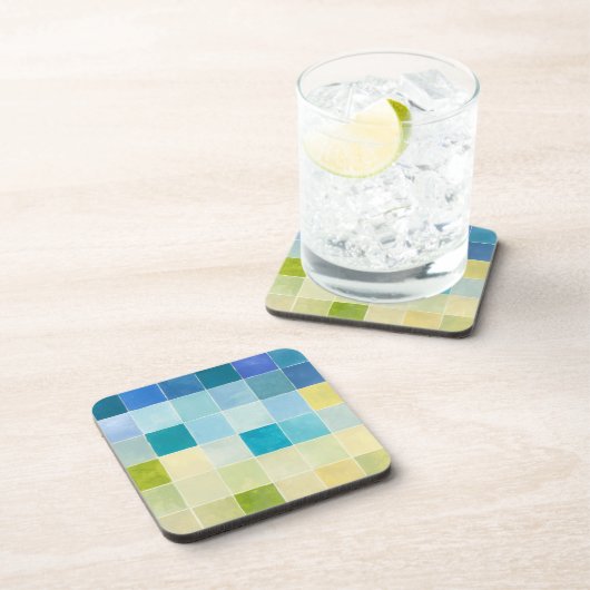 Landschap met multigekleurde vierkantjes onderzetter (Rechterzijde)