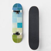 Landschap met multigekleurde vierkantjes skateboard (Voorkant)