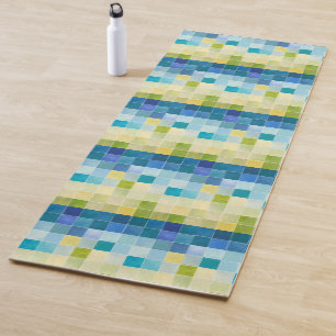 Landschap met multigekleurde vierkantjes yogamat