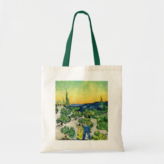 Landschap met paar wandelend van Vincent van Gogh Tote Bag (Voorkant)
