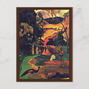 Landschap met pacocks (Matamoe) door Gauguin Paul Briefkaart