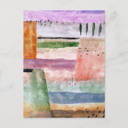 Landschap met poplars - Paul Klee - Abstracte kuns Briefkaart (Voorkant)
