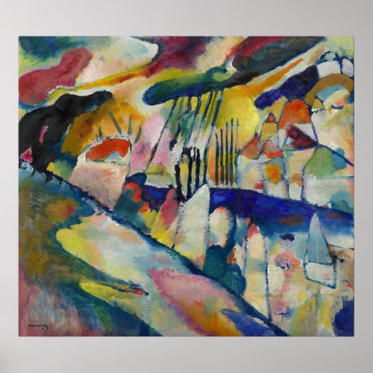 Landschap met Regen door Vasily Kandinsky Poster (Voorkant)