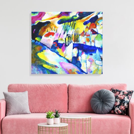 Landschap met Regen door Wassily Kandinsky Canvas Afdruk (Insitu (Woonkamer))