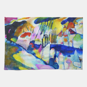 Landschap met regen van Wassily Kandinsky Theedoek