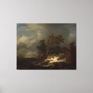 Landschap met ruïnes, Jacob Isaacksz. van Ruisdael Canvas Afdruk