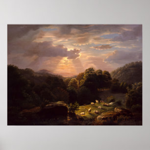 Landschap met schapen poster