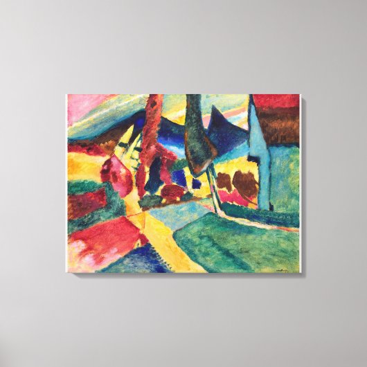 Landschap met twee Poplars Wassily Kandinsky Canvas Afdruk (Voorkant)