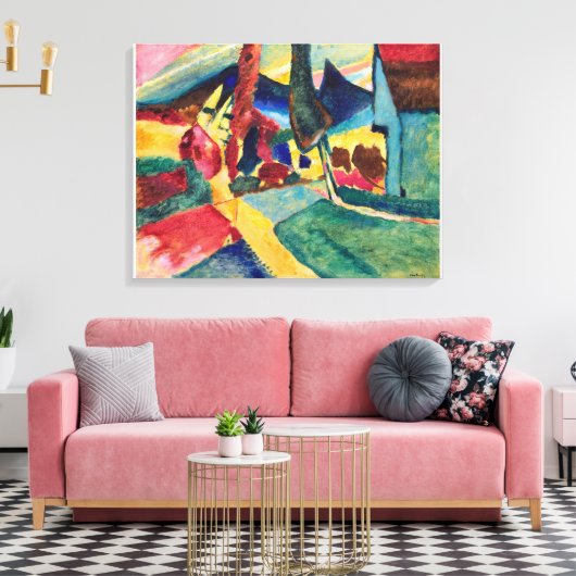 Landschap met twee Poplars Wassily Kandinsky Canvas Afdruk (Insitu (Woonkamer))