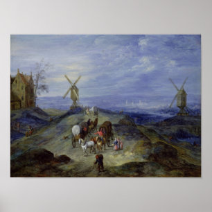 Landschap met twee windmolens, 1612 poster