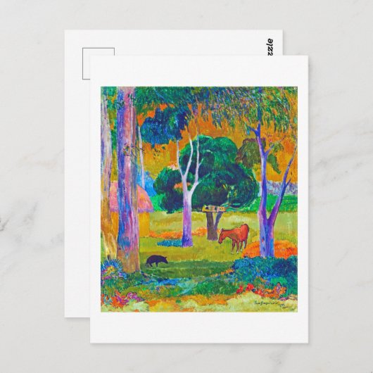 Landschap met varkens en paarden, Gauguin Briefkaart (Voorkant / Achterkant)