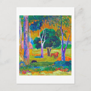 Landschap met varkens en paarden, Gauguin Briefkaart