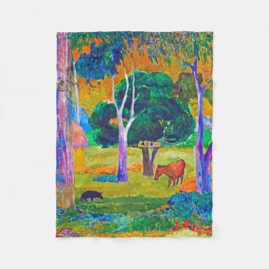 Landschap met varkens en paarden, Gauguin Fleece Deken (Voorkant)