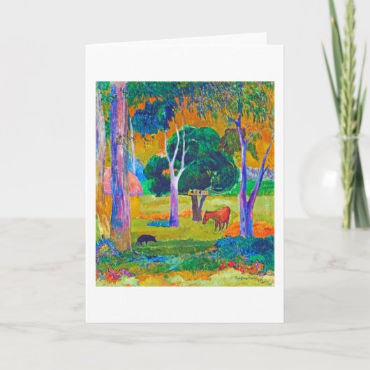 Landschap met varkens en paarden, Gauguin Kaart (Voorkant)