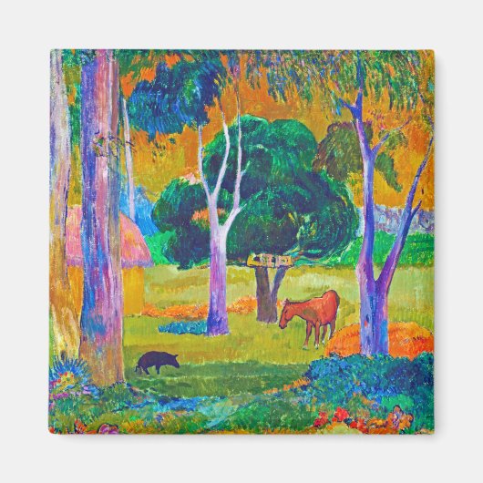 Landschap met varkens en paarden, Gauguin Magneet (Voorkant)