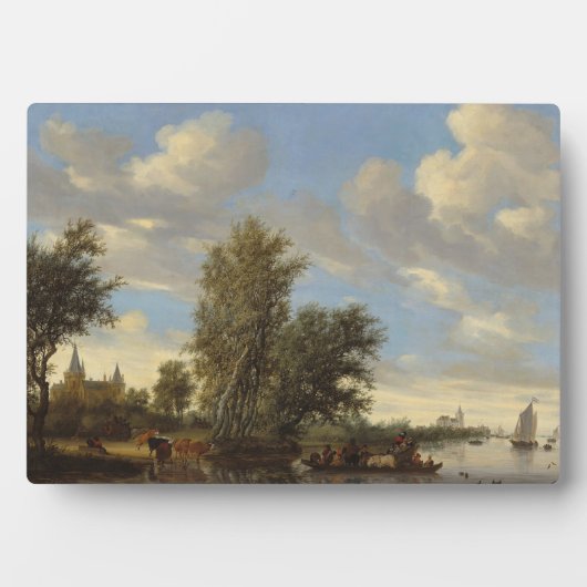 Landschap met veerboot, 1649 (olie op doek) fotoplaat (voorkant)