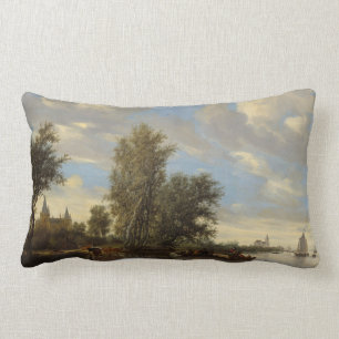 Landschap met veerboot, 1649 (olie op doek) kussen