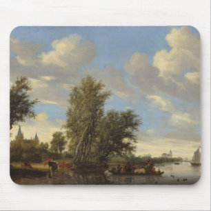 Landschap met veerboot, 1649 (olie op doek) muismat