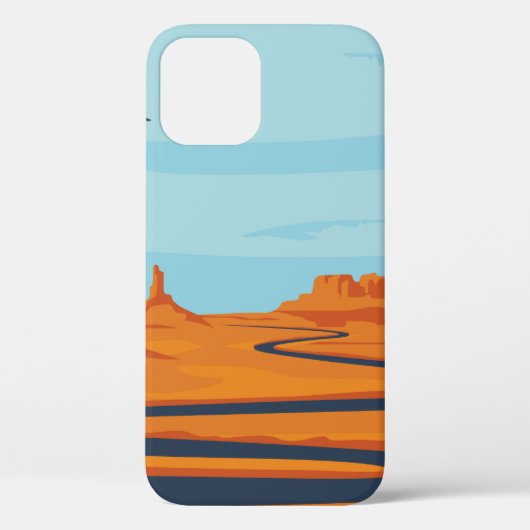 landschap met verlaten dal, bergen, donker w Case-Mate iPhone case (Achterkant)