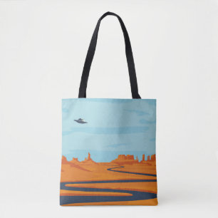 landschap met verlaten dal, bergen, donker w draagtas