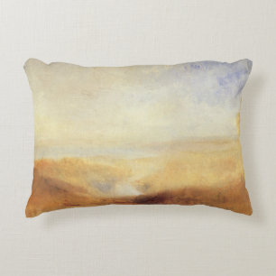 Landschap met verre rivierbaai door Joseph Turner Decoratief Kussen