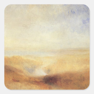 Landschap met verre rivierbaai door Joseph Turner Vierkante Sticker
