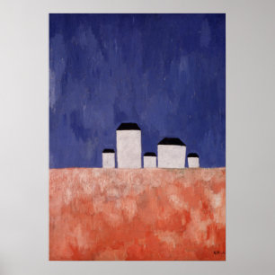 Landschap met vijf huizen, c.1932 poster