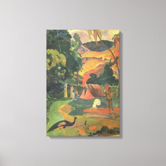 Landschap met voetgangers door Paul Gauguin Canvas Afdruk (Voorkant)