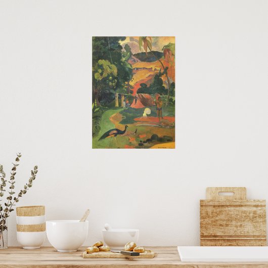 Landschap met voetgangers door Paul Gauguin Poster (Keuken)