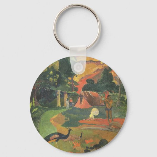 Landschap met voetgangers door Paul Gauguin Sleutelhanger (Voorkant)
