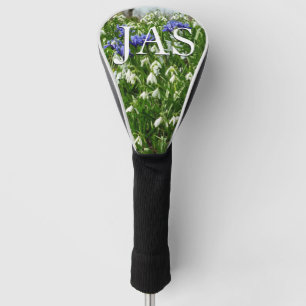 Landschap met vroege lentebloemen op de heuvel golfheadcover