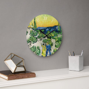Landschap met wandelend paar van Vincent van Gogh Grote Klok