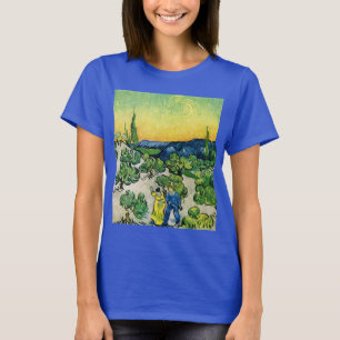 Landschap met wandelend paar van Vincent van Gogh T-shirt