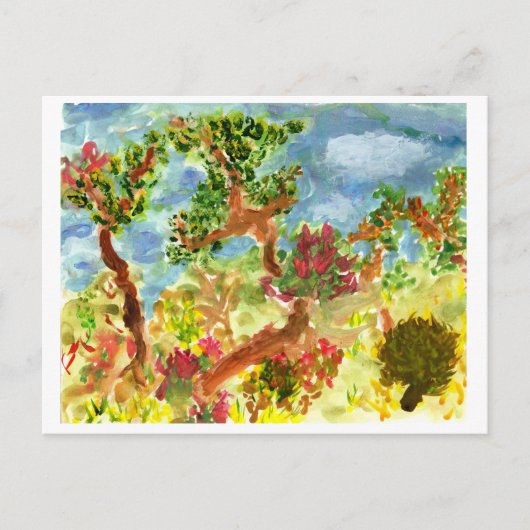 Landschap met wilde bomen #1 briefkaart (Voorkant)