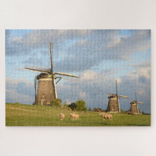 Landschap met windmolens en schapen legpuzzel