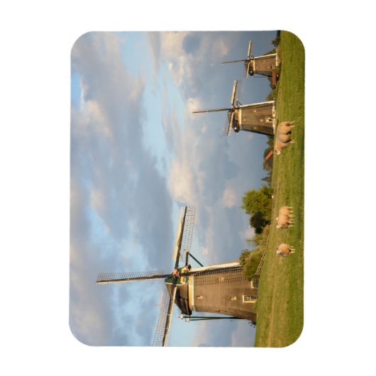 Landschap met windmolens en schapen magneet (Verticaal)