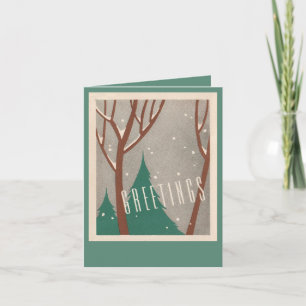 Landschap, milieu, sneeuw, bomen, vakantiekaart feestdagen kaart