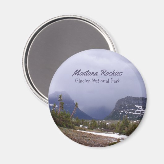 Landschap Montana Rockies Glacier Magneet (Voorkant / Achterkant)