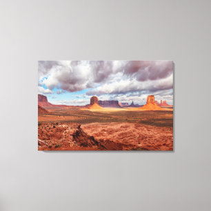 Landschap Monument Valley, AZ Canvas Afdruk