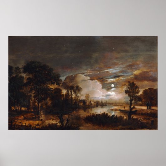 Landschap Moonlit door Aert Van Der Neer (1647) Poster (Voorkant)