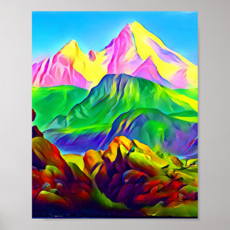 Landschap Mountains Poster
