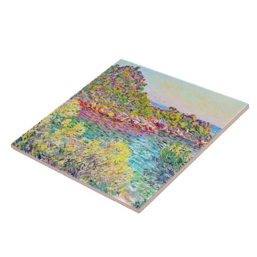 Landschap nabij Monte Carlo (door Claude Monet) Tegeltje (Zijkant)