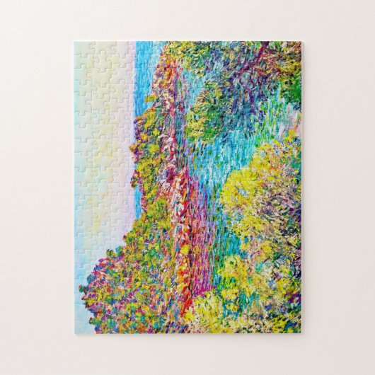 Landschap nabij Montecarlo Claude Monet levendige  Legpuzzel (Verticaal)