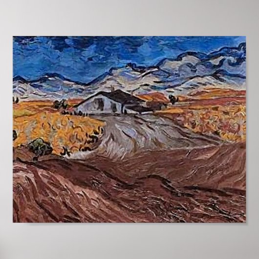 Landschap nabij Saint-Rémy Van Gogh Fine Art Poster (Voorkant)