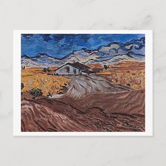 Landschap nabij Saint-Rémy, Vincent van Gogh Briefkaart (Voorkant)