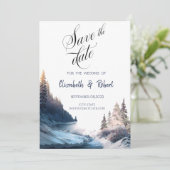 Landschap, Natuur, bos sparen de Datum Save The Date (Staand voorkant)