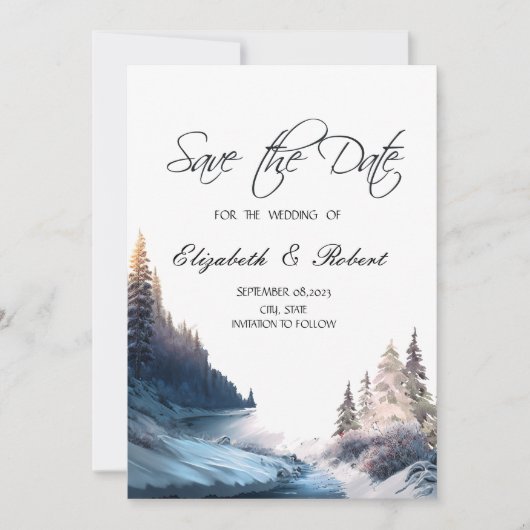 Landschap, Natuur, bosrivier sparen de datum Save The Date (Voorkant)